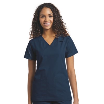 TOP SCRUBS 644 CUELLO V AZUL MARINO WHITE CROSS