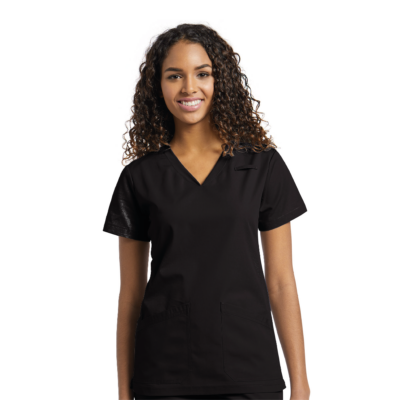 TOP SCRUBS 644 CUELLO V NEGRO WHITE CROSS