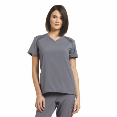 TOP FIT 746 CUELLO V GRIS OSCURO WHITE CROSS