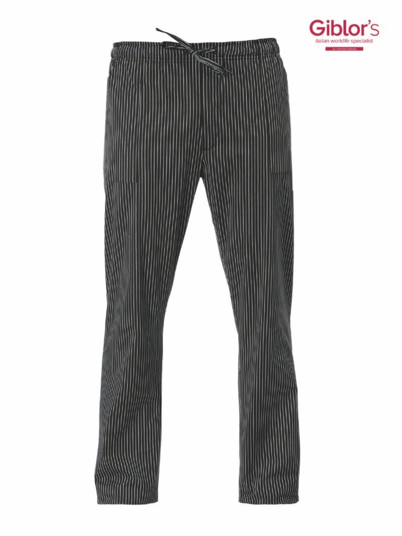 PANTALON ENRICO COCINA LISTADO NEGRO GIBLOR'S