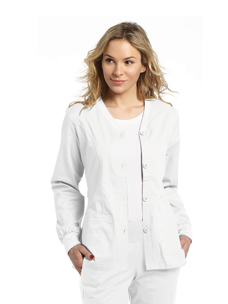 DELANTAL MÉDICO ALLURE 949 BOTONES BLANCO WHITE CROSS