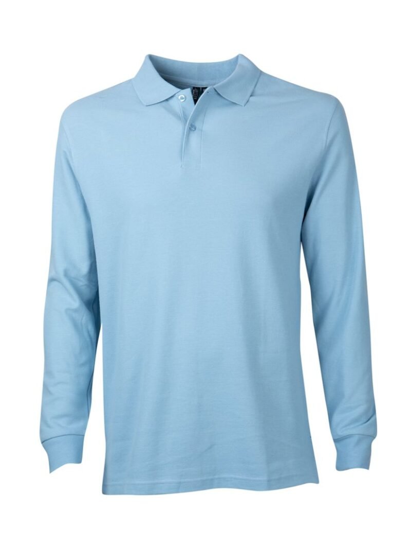 POLERA PIQUÉ HOMBRE AZUL CLARO M/L