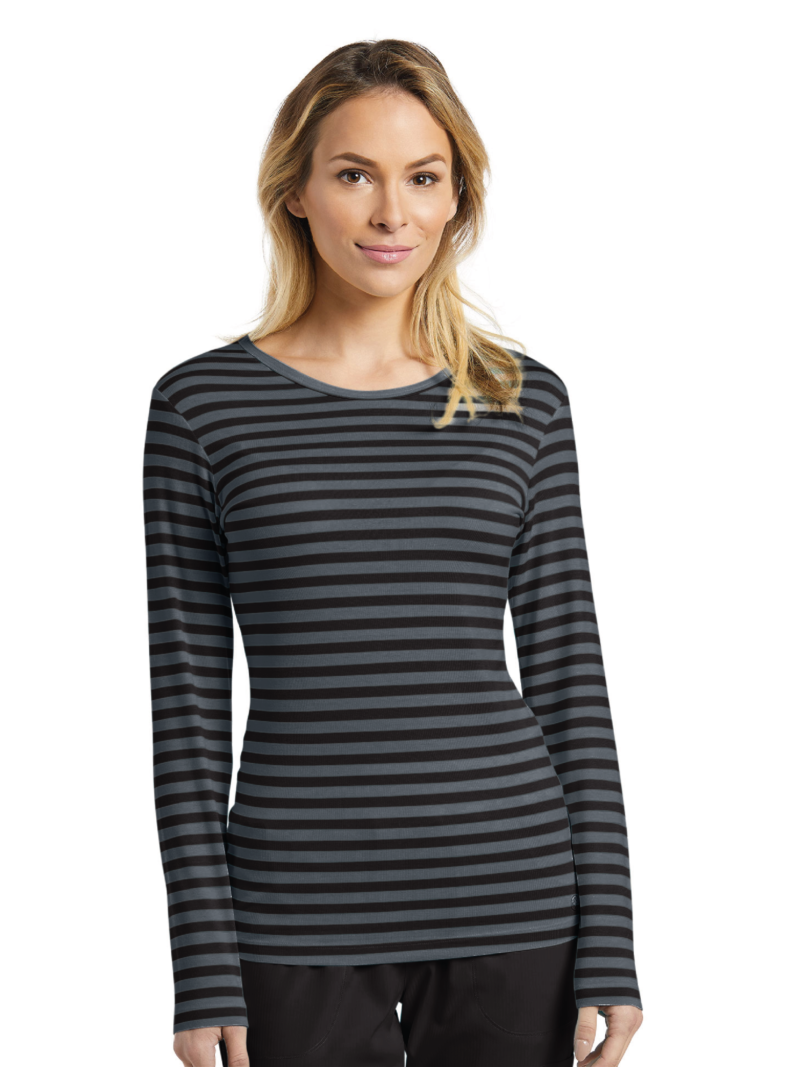 POLERA OASIS 208 M/L LISTADA NEGRA WHITE CROSS