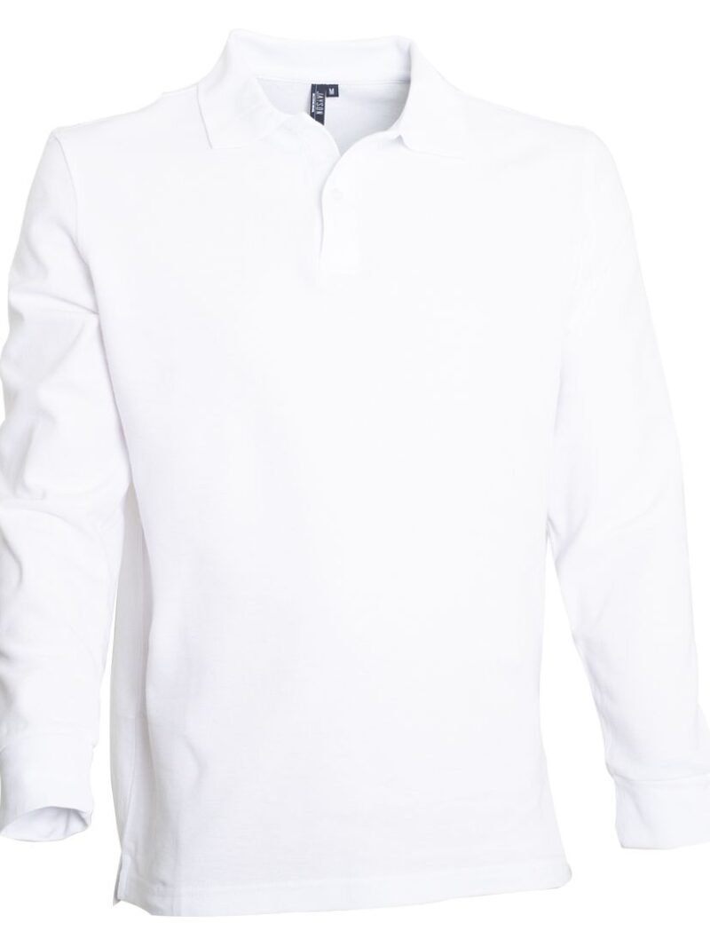 POLERA PIQUÉ HOMBRE BLANCA M/L