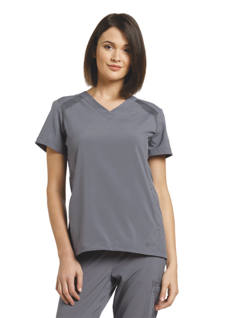 TOP FIT 746 CUELLO V GRIS OSCURO WHITE CROSS