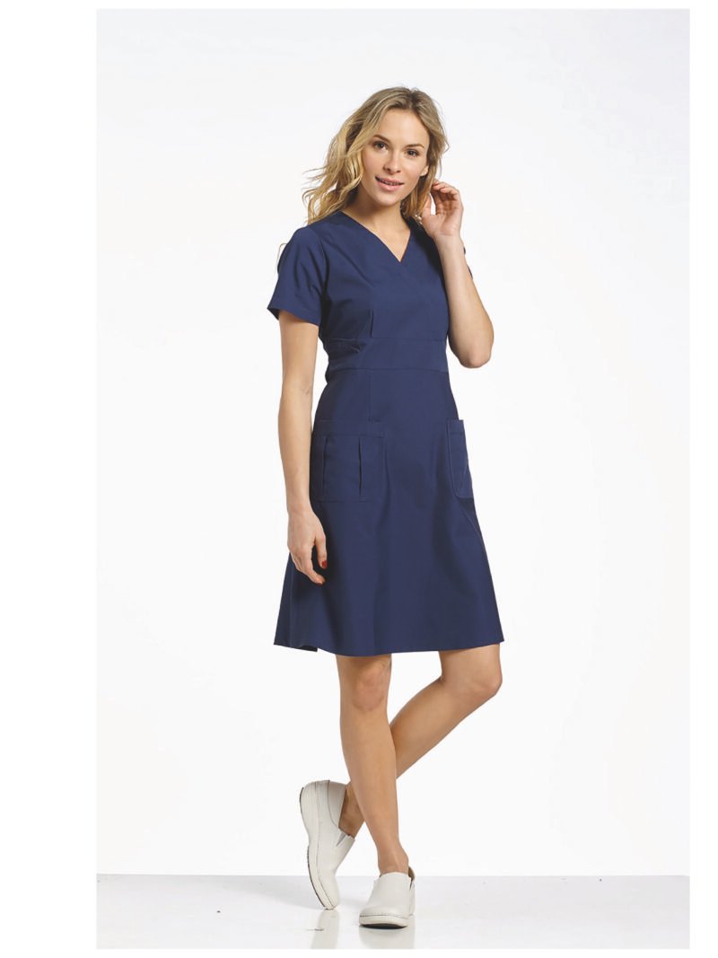 VESTIDO MARVELLA 8011 CON BOLSILLOS AZUL MARINO