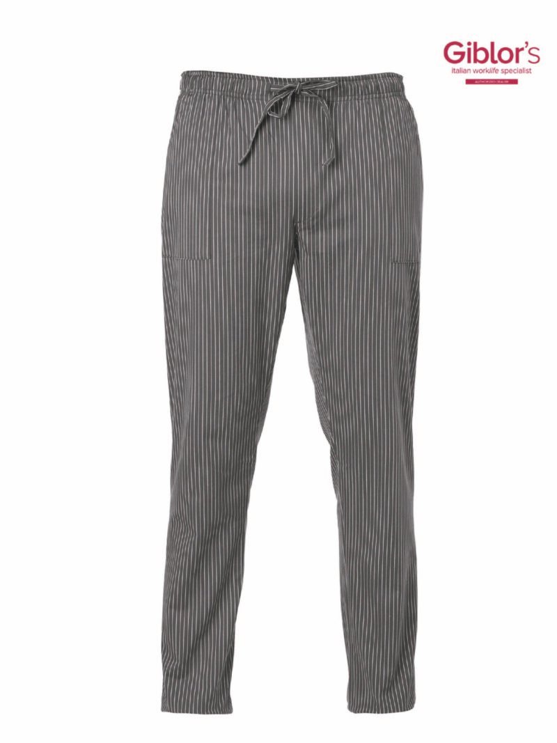 PANTALON ENRICO COCINA LISTADO GRIS GIBLOR'S