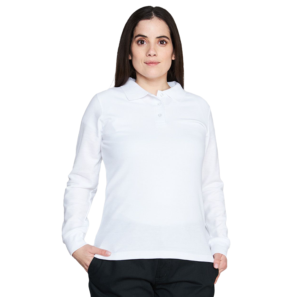 POLERA PIQUÉ ML MUJER BLANCA - Imagen 2