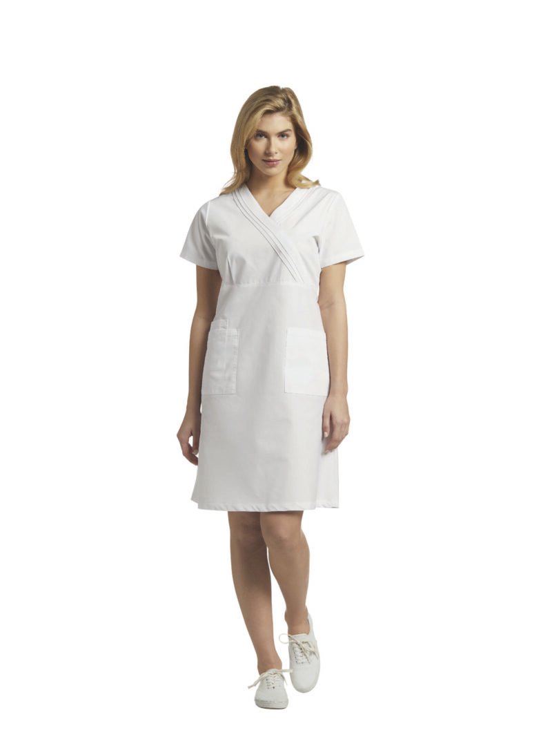 VESTIDO MARVELLA 8014 CON BOLSILLOS BLANCO