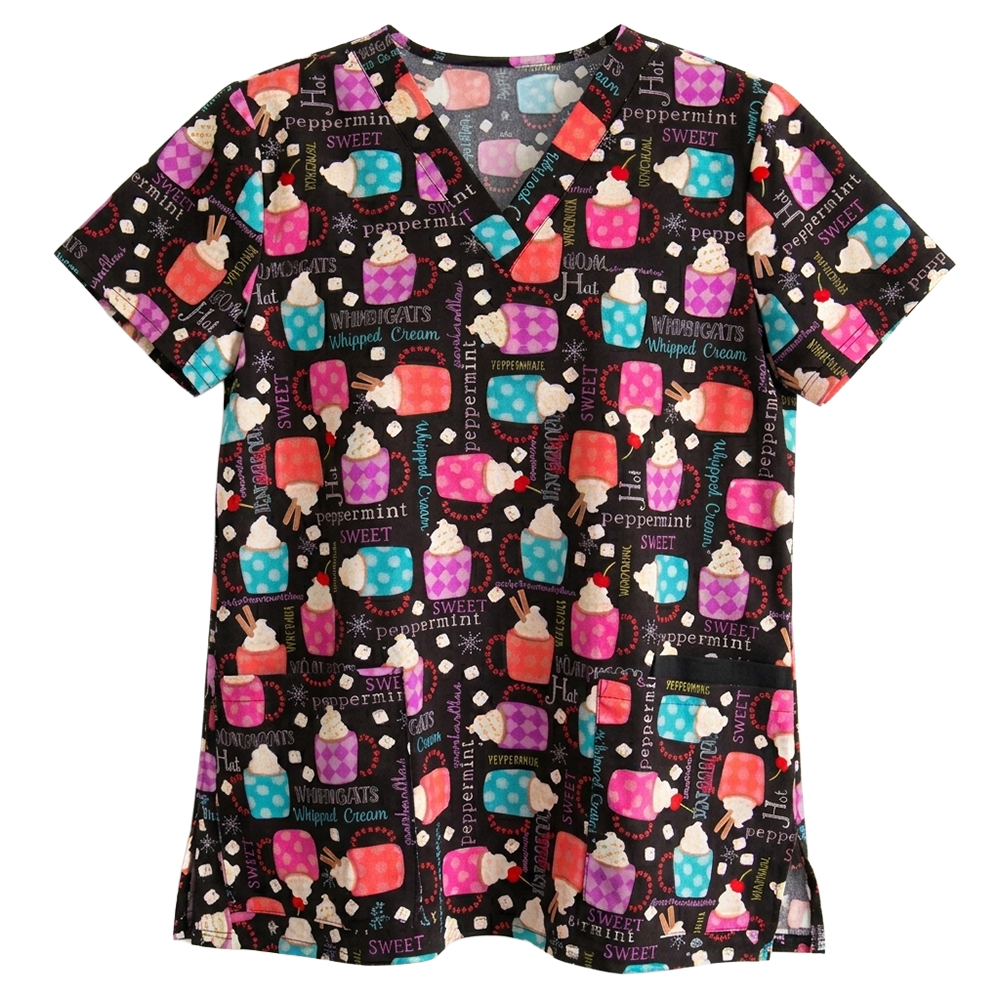 Blusa médica White Cross Sweet Chocolate Coral mujer - Imagen 2