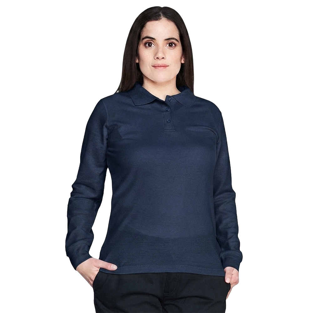 POLERA PIQUÉ ML MUJER AZUL MARINO - Imagen 2